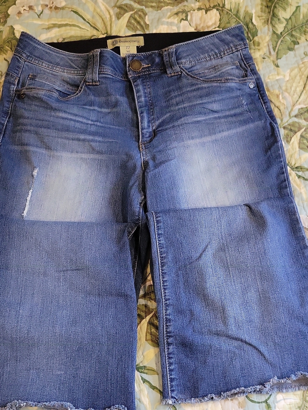 Democracy Distressed Blue Flared Leg Jeans